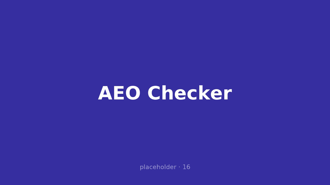AEO Checker popup showing the AEO Score and per-check breakdown