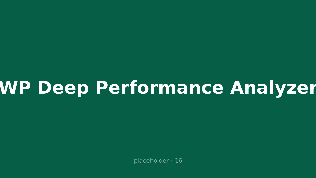 WP Deep Performance Analyzer admin dashboard with profiling tabs